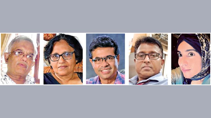 වමේ සිට - දෙටු ප්රවීණ මාධ්යවේදි එන්. එම්. අමීන්, ජ්යෙෂ්ඨ මාධ්යවේදින් වන හනා ඉබ්රහිම්, රමේස් උවයිස්, ෆවුස් මොහොමඩ් සහ මාධ්යවේදිනි සහිඩා අල්මා