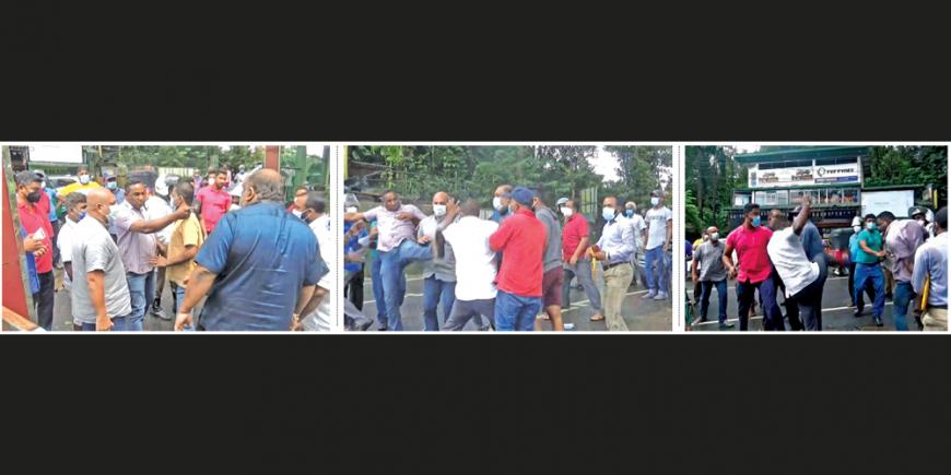 නාවලපිටියේ ‘පුංචි‘ මන්ත්රිවරු සහ ඔවුන්ගේ ආධාරකරුවෝ මහමඟ ගුටිබැට හුවමාරු කරගත්තේ මෙසේය...