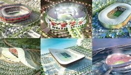 2022 පාපන්දු ලෝක කුසලානය පැවැත්වීමට ඉදිවෙමින් තිබෙන ක්‍රිඩාංගනවල ආකෘති