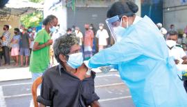 කොළඹ පිටකොටුව ප්‍ර ෙද්ශයේ නාට්ටාමිවරුන්ට, යාචකයන්ට සහ අතරමන් වූවන්ට අගෝස්තු 24 වැනිදා ගුණසිංහපුරදී එන්නත්කරණය සිදුකළ අවස්ථාවක්. (ඡායාරූපය - දුෂ්මන්ත මායාදුන්න)