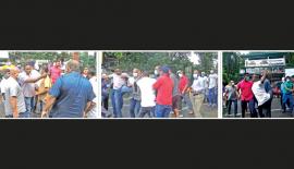 නාවලපිටියේ ‘පුංචි‘ මන්ත්‍රිවරු සහ ඔවුන්ගේ ආධාරකරුවෝ මහමඟ ගුටිබැට හුවමාරු කරගත්තේ මෙසේය...